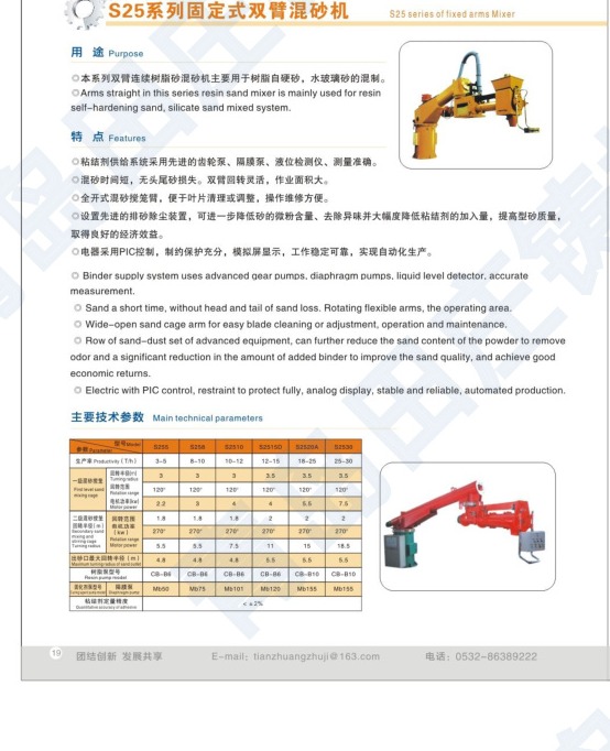 S25 double-arm continuous sand mixer